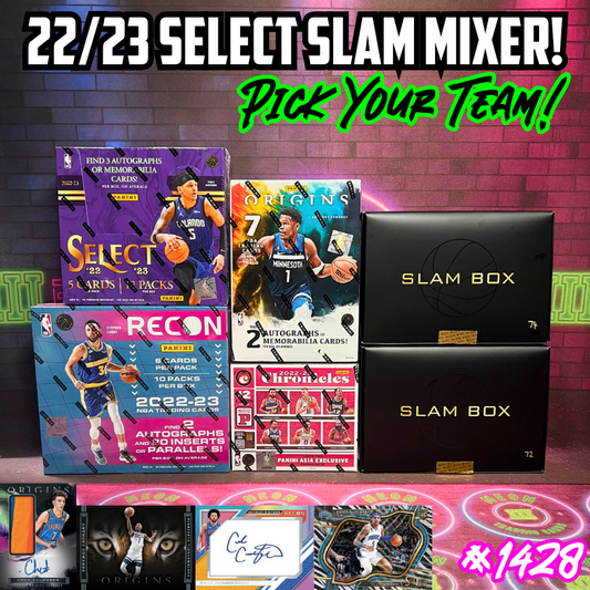 Break 1428 - NBA 22/23 Select Hobby Slam ft Origins, Select & Recon Hobby with TWO Slam Boxes - Pick Your Team!