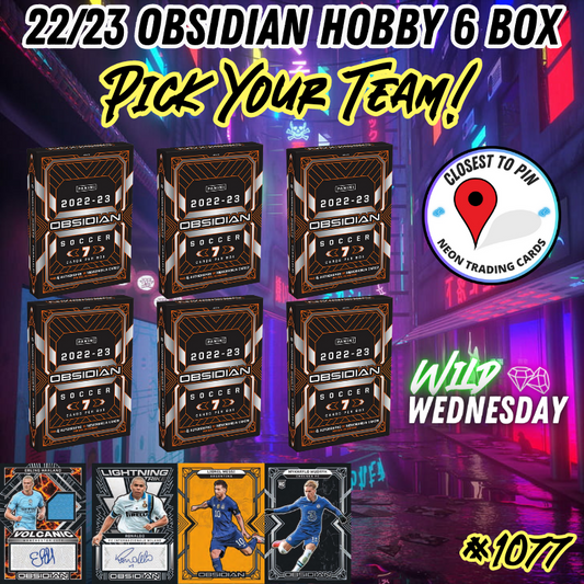 Break 1077 - 22/23 Panini Obsidian Soccer Hobby - Half Case - 6 Boxes - Pick Your Team