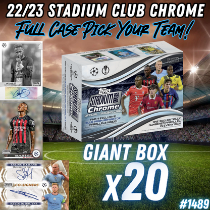 Break 1540 - 22/23 Stadium Club Giant Box FULL CASE 20 Box - Pick Your Team/Player!