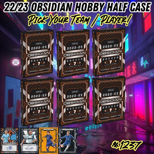 Break 1237 - 22/23 Obsidian Soccer 6 Box HALF CASE - Pick Your Team/Player!