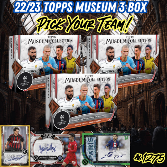 Break 1275 - 22/23 Topps UEFA Museum Collection - 3 Box - Pick Your Team