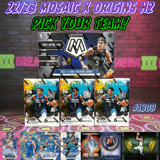 Break 1309 - NBA 22/23 Mosaic Hobby x Origins H2 - Pick Your Team!