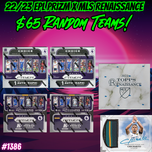 Break 1386 - 22/23 EPL Prizm x MLS Renaissance 5 Box Mixer - Random Teams - $65 a spot!