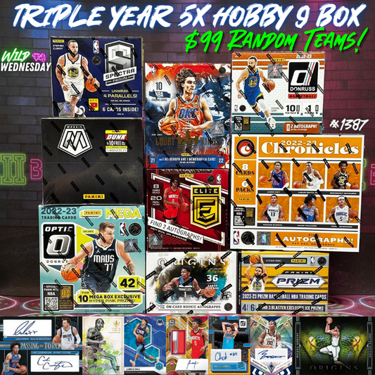 Break 1387 - NBA Triple Year 5x Hobby 9 Box - $99 Random Teams!