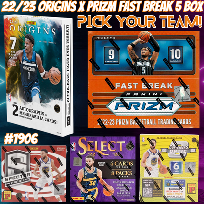 Break 1906 - NBA 22/23 Origins x Prizm Fast Break 5 Box - Pick Your Team!