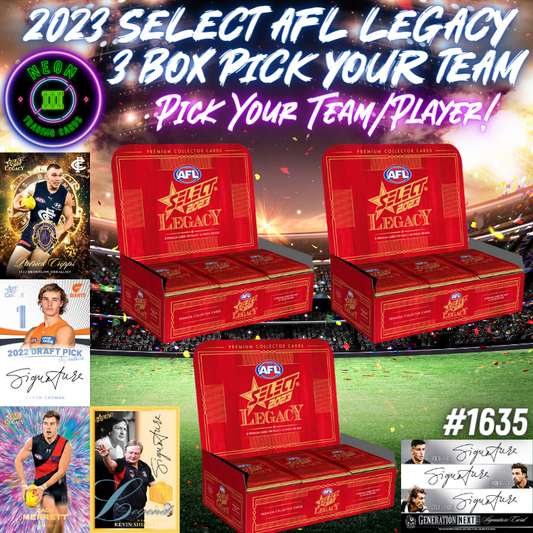 Break 1635 - 2023 Select AFL Legacy - 3 Box - Pick Your Team