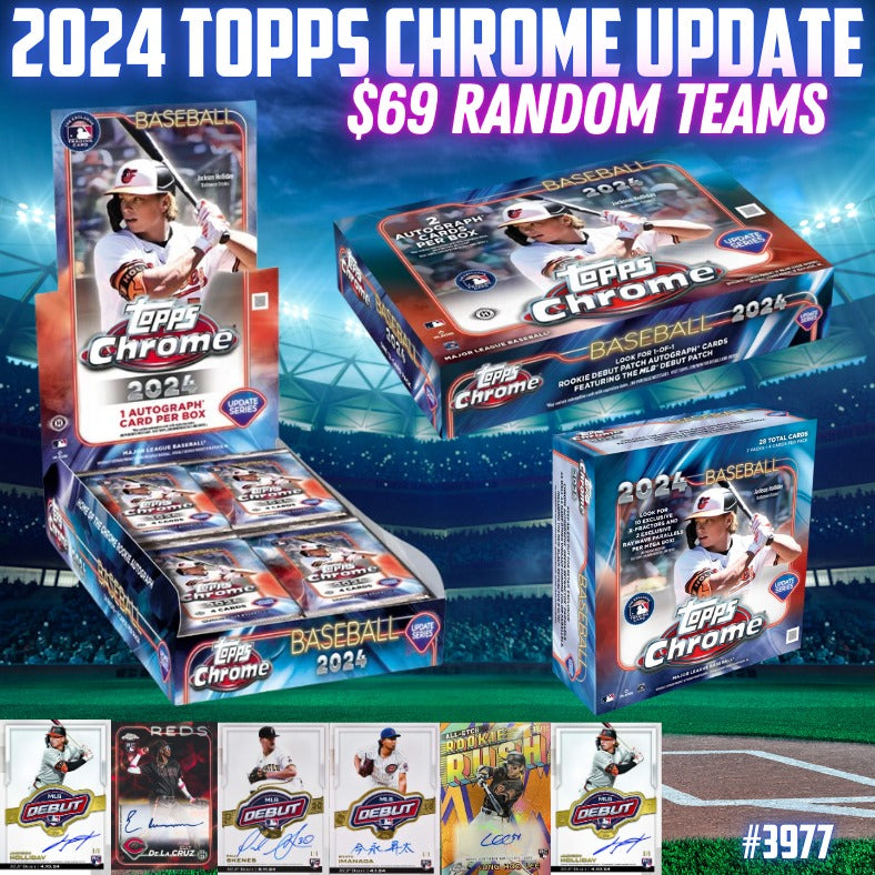 Break 3977 - 2024 MLB Chrome Update Hobby x Breakers 3 Box RANDOM TEAMS!