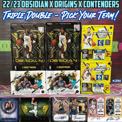 Break 2145 - NBA 22/23 Obsidian x Origins x Contenders TRIPLE DOUBLE - 6 Box Pick Your Team!