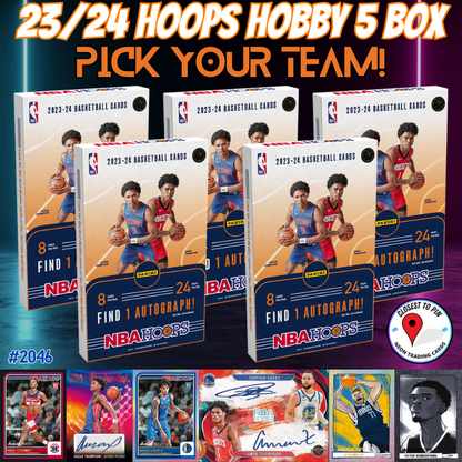 Break 2046 - NBA 23/24 Hoops Hobby 5 Box - Pick Your Team!