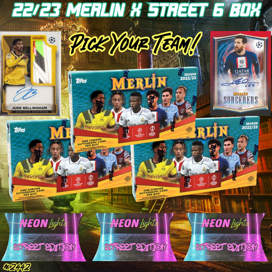 Break 2442 - 22/23 Merlin Hobby x Street Edition 6 Box - Pick Your Team!