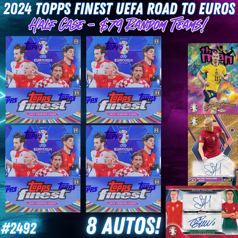 Break 2492 - 2024 Topps Finest UEFA Road to Euro Half Case - Random Teams - $79 a spot!