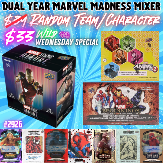 Break 2926 - Dual Year Wild Wednesday Marvel Madness Mixer - DISCOUNTED Random Team / Character - $33 a spot!