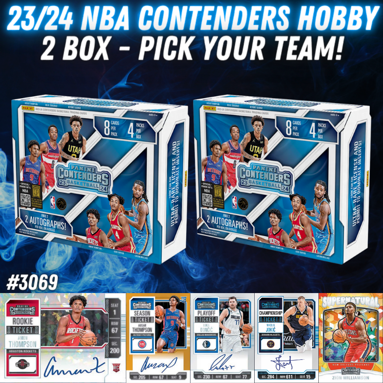 Break 3069 - NBA 23/24 Contenders Hobby - 2 Box - Pick Your Team!