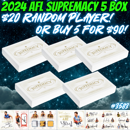 Break 3583 - 2024 Select AFL Supremacy - 5 Box - Random Player!