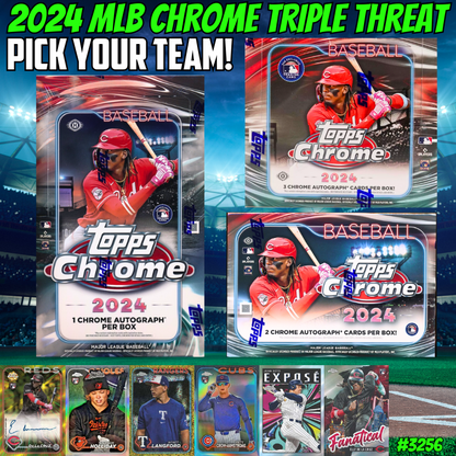 Break 3256 - 2024 Topps MLB Chrome Triple Threat - Pick Your Team