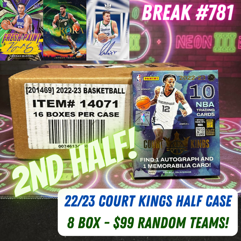 Break 781 - NBA 22/23 Court Kings Hobby 8 Box HALF CASE - $99 Random Teams!