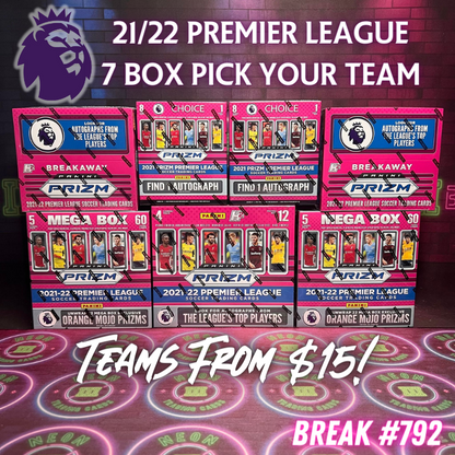 Break 792 - 21/22 EPL Prizm 7 Box Mixer ft Double Choice - Pick Your Team!