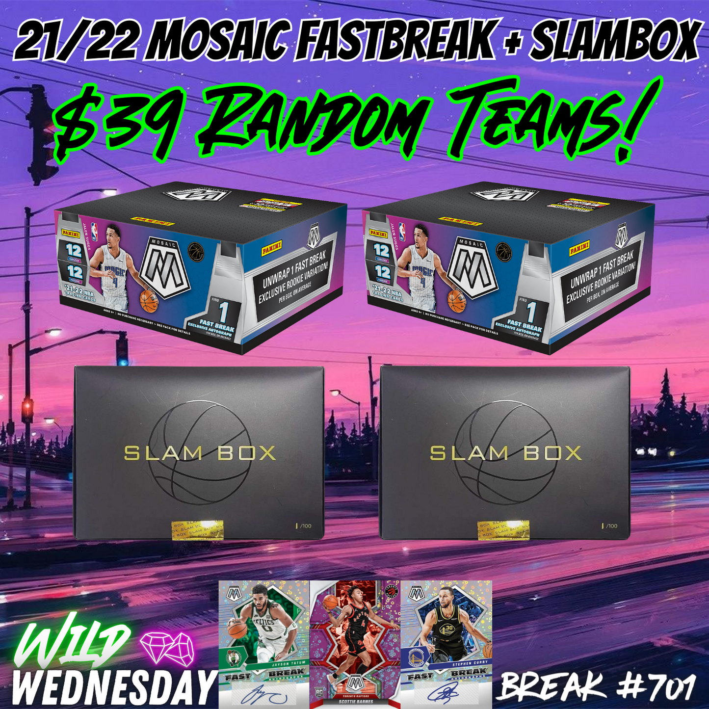 Break 701 - NBA 21/22 Mosaic Fast Break + Slam Box - 4 Box Random Teams!