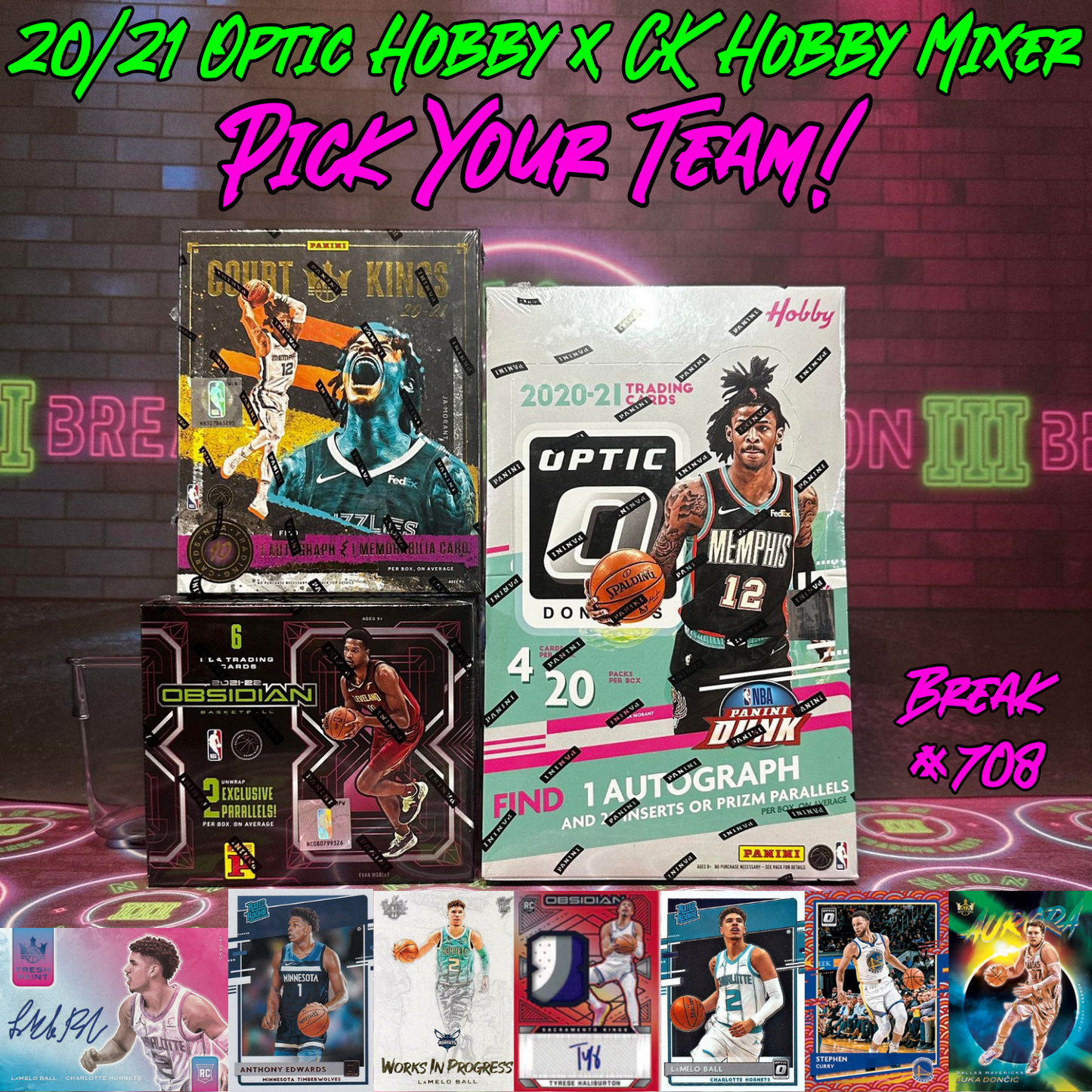 Break 708 - NBA 20/21 - Optic Hobby x Court Kings Hobby 3 Box - Pick Your Team!