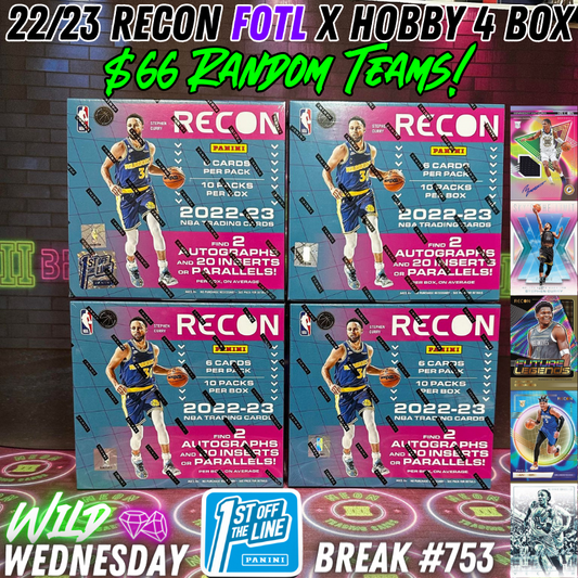 Break 753 - NBA 22/23 Recon FOTL x Hobby 4 Box - Random Teams!