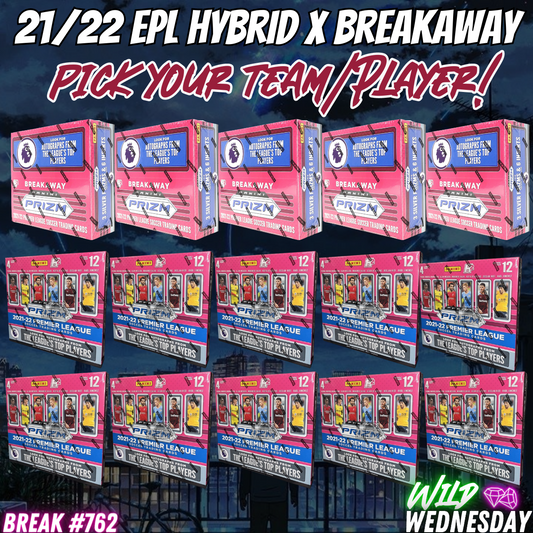 Break 762 - 21/22 EPL Prizm H2 Hybrid x Breakaway 16 Box Mixer - Pick Your Team/Player!