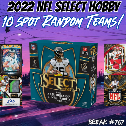 Break 767 - 2022 NFL Select Hobby 1 Box - 10 Spot Random Teams!