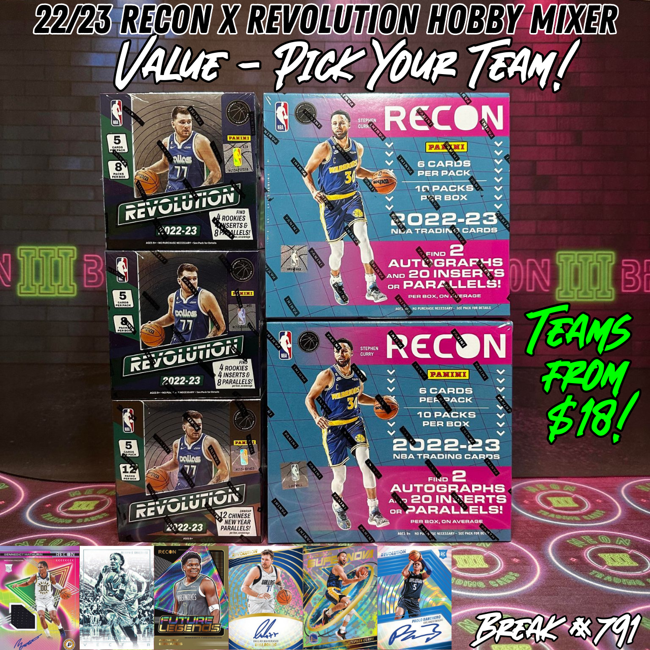 Break 791 - NBA 22/23 Recon Hobby x Revolution Hobby 5 Box - Pick Your Team!