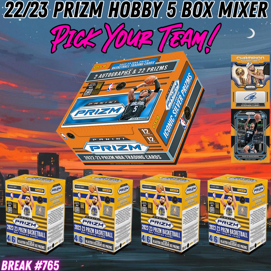 Break 765 - NBA 22/23 Prizm Hobby 5 Box Mixer - Pick Your Team!