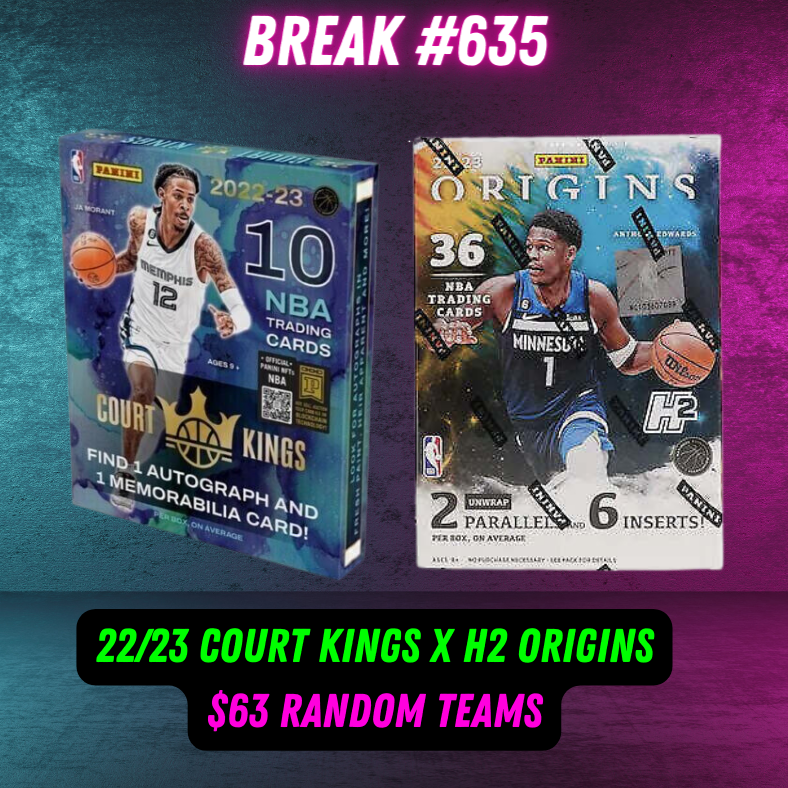 Break 635 - 22/23 Court Kings Hobby x H2 Origins - $63 Random Teams