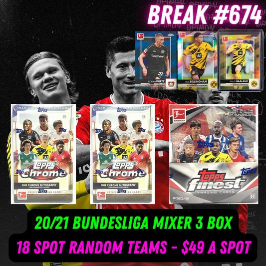 Break 674 - 20/21 Bundesliga Mixer 3 box - 18 spot $49 Random Teams!