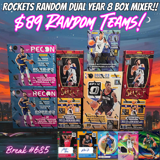 Break 685 - Rocket's Random Dual Year 8 Box  Mixer - $89 Random Teams!