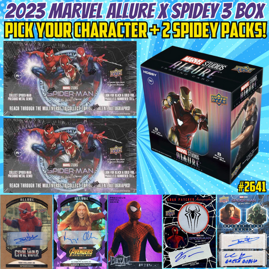 Break 2641 - 2023 Marvel Allure x Spider-Man No Way Home - 3 Box - Pick Your Allure Character & Receive 2 Spider-Man Packs!