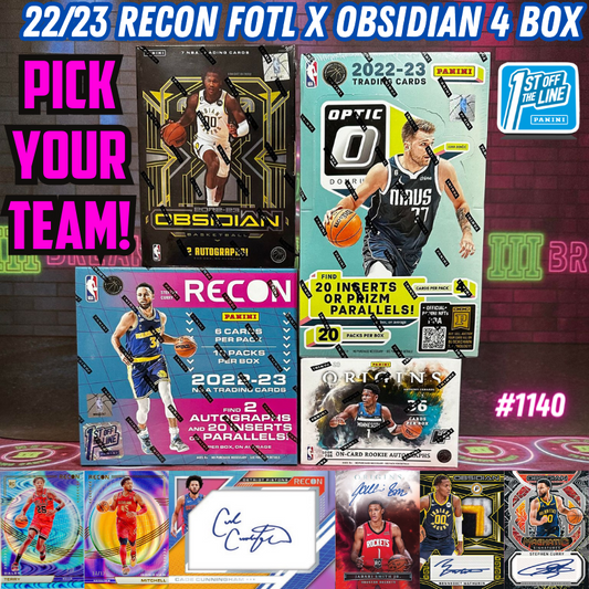 Break 1140 - NBA 22/23 Recon FOTL x Obsidian Hobby 4 Box - Pick Your Team!