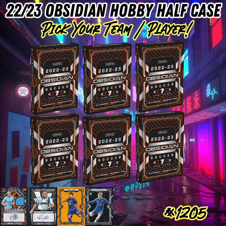 Break 1205 - 22/23 Obsidian Soccer 6 Box HALF CASE - Pick Your Team/Player!