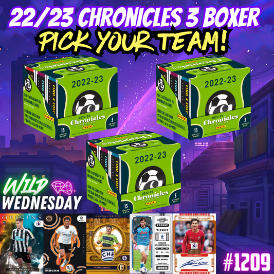 Break 1209 - 22/23 Chronicles Soccer Hobby - 3 Box - Pick Your Team