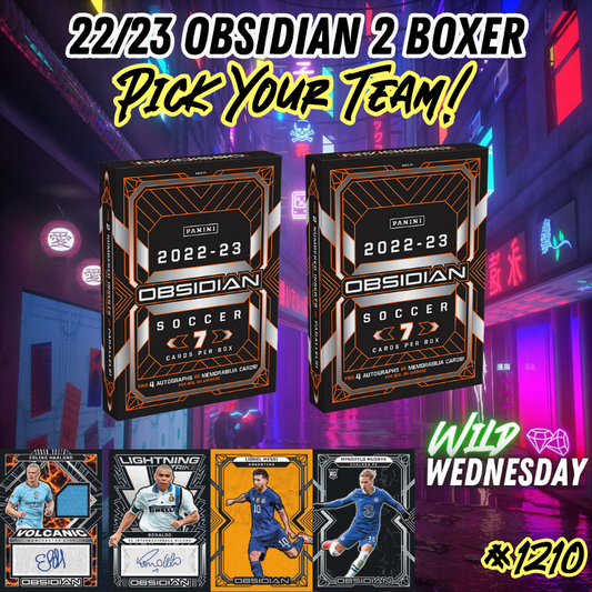 Break 1210 - 22/23 Obsidian Soccer Hobby - 2 Box - Pick Your Team