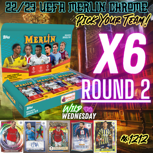 Break 1212 - 22/23 Topps UEFA Merlin Chrome Hobby - Half Case - Pick Your Player / Team ROUND 2!