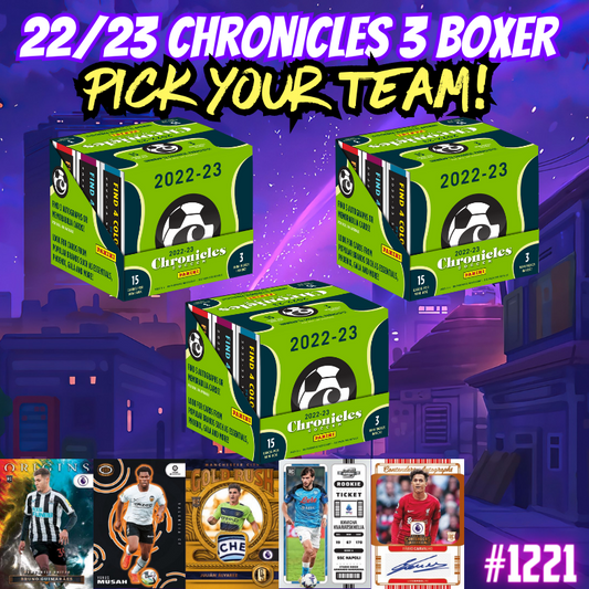 Break 1221 - 22/23 Chronicles Soccer Hobby - 3 Box - Pick Your Team!