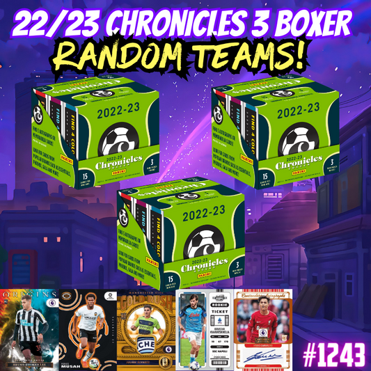 Break 1243 - 22/23 Chronicles Hobby 3 Box Random Teams - Just $79 a spot!