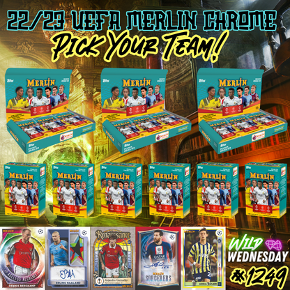 Break 1249 - 22/23 Topps UEFA Merlin Chrome 9 Box Hobby x Blasters Mixer - Pick Your Team!