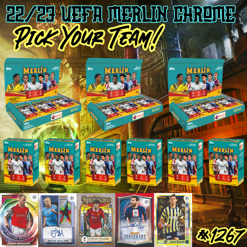 Break 1267 - 22/23 Topps UEFA Merlin Chrome 9 Box Hobby x Blasters Mixer - Pick Your Team