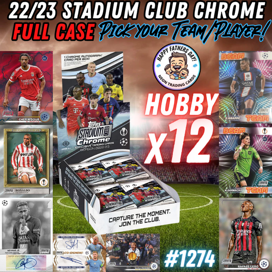 Break 1274 - 22/23 Topps UEFA Stadium Club Chrome - FULL CASE - 12 Boxes - Pick Your Team!