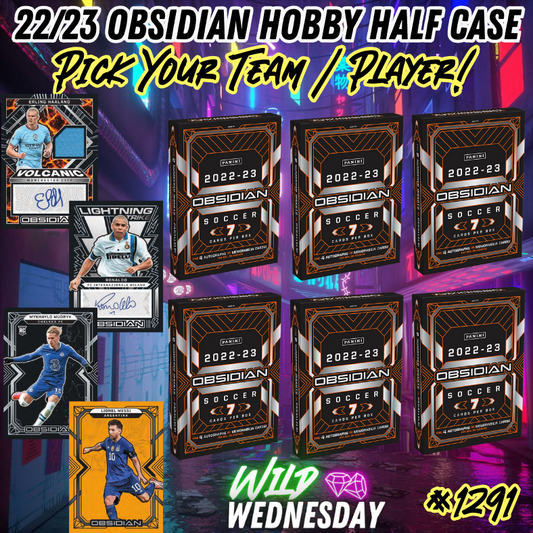 Break 1291 - 22/23 Obsidian Soccer 6 Box HALF CASE - Pick Your Team/Player!