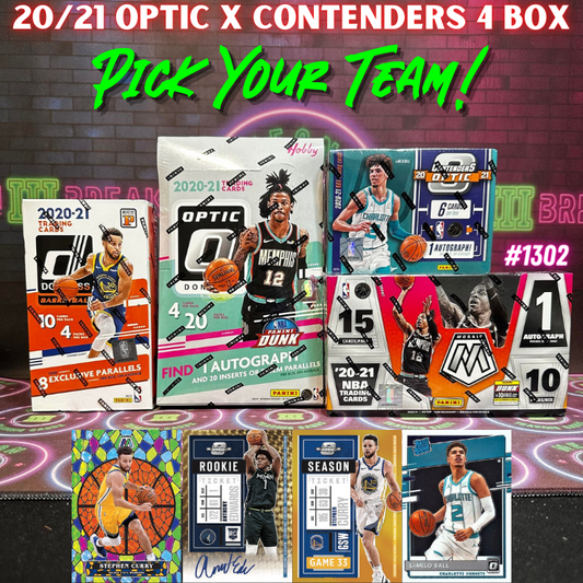 Break 1302 - NBA 20/21 Optic x Contenders 4 Box - Pick Your Team!