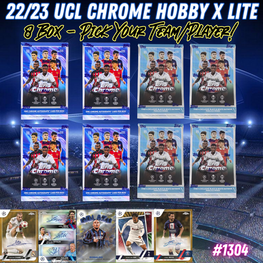 Break 1304 - 22/23 UCC Chrome Hobby x Lite 8 Box - Pick Your Team/Player!