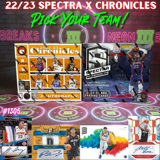 Break 1305 - NBA 22/23 Spectra x Chronicles Hobby 2 Box - Pick Your Team!