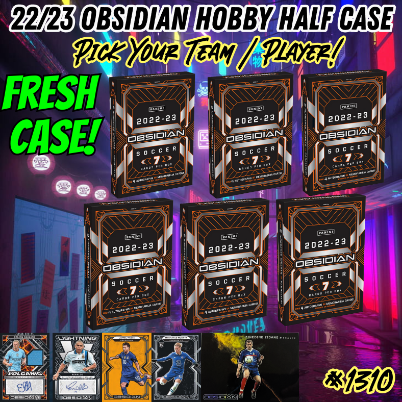 Break 1312 - 22/23 Obsidian Soccer 6 Box HALF CASE - Pick Your Team/Player!