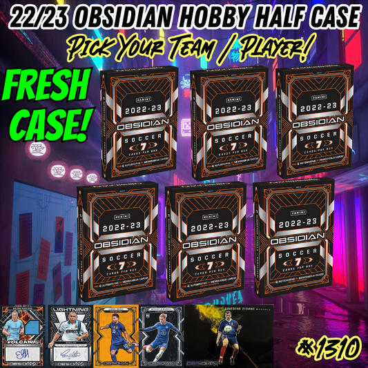 Break 1312 - 22/23 Obsidian Soccer 6 Box HALF CASE - Pick Your Team/Player!