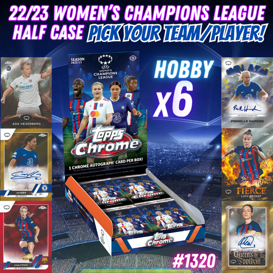 Break 1320 - 22/23 Women's Champions League Chrome Hobby HALF CASE - Pick Your Team/Player!