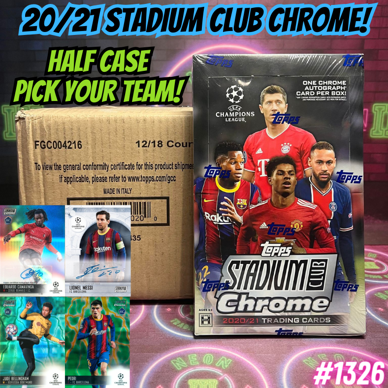 Break 1326 - 20/21 Topps UEFA Stadium Club Chrome Hobby - Half Case - Pick Your Team